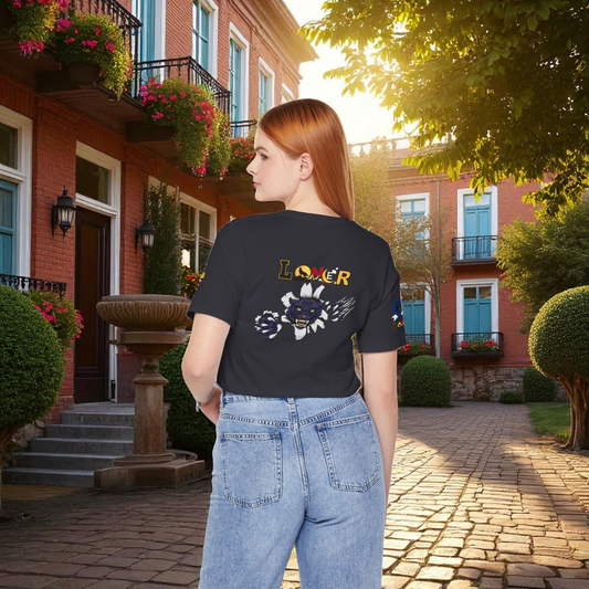 Panther Graphic Unisex Tee, Wild Animal Art Shirt, Jersey Wolf Design Top, Graphic Tee