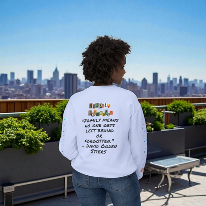 Bold Ethnic Unisex Light Weight Crewneck, Hand-drawn Tribal Family Doodle Design