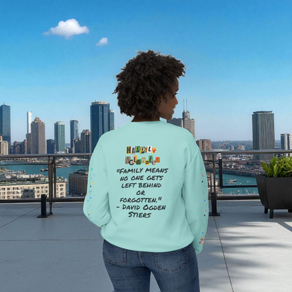 Bold Ethnic Unisex Light Weight Crewneck, Hand-drawn Tribal Family Doodle Design