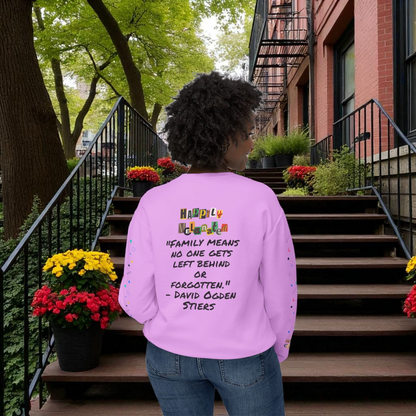 Bold Ethnic Unisex Light Weight Crewneck, Hand-drawn Tribal Family Doodle Design