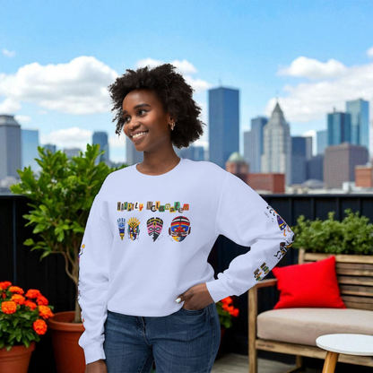 Handcrafted Afro Music Cartoon Graphic Unisex Lightweight Crewneck Sweatshirt