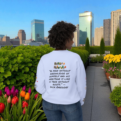 Handcrafted Afro Music Cartoon Graphic Unisex Lightweight Crewneck Sweatshirt