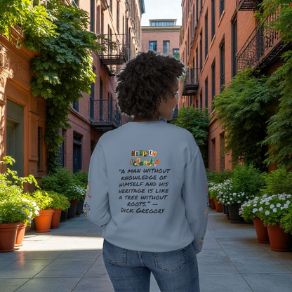 Handcrafted Afro Music Cartoon Graphic Unisex Lightweight Crewneck Sweatshirt