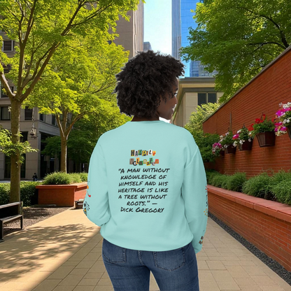 Handcrafted Afro Music Cartoon Graphic Unisex Lightweight Crewneck Sweatshirt