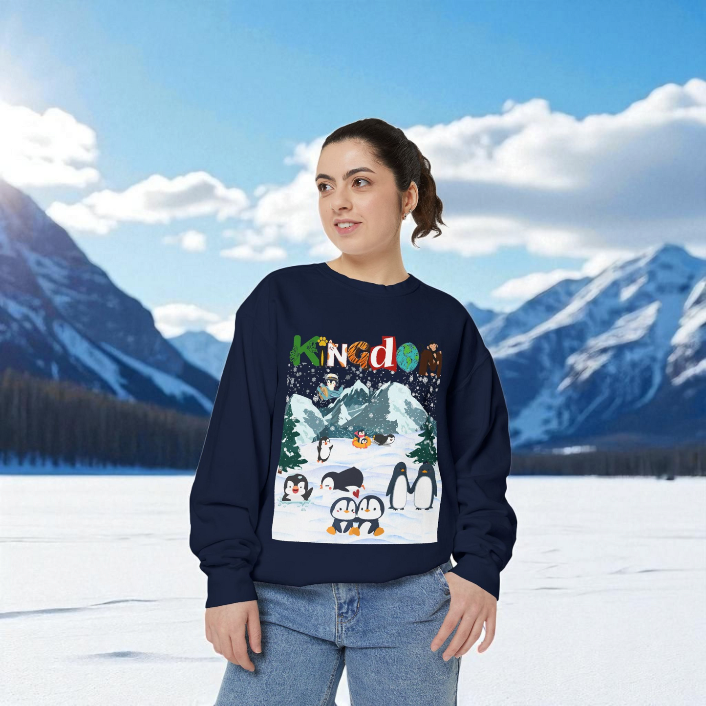 Arctic Animals, Penguins  Graphic Unisex Sweatshirt, Winter Jumper, Animal Lover Gift