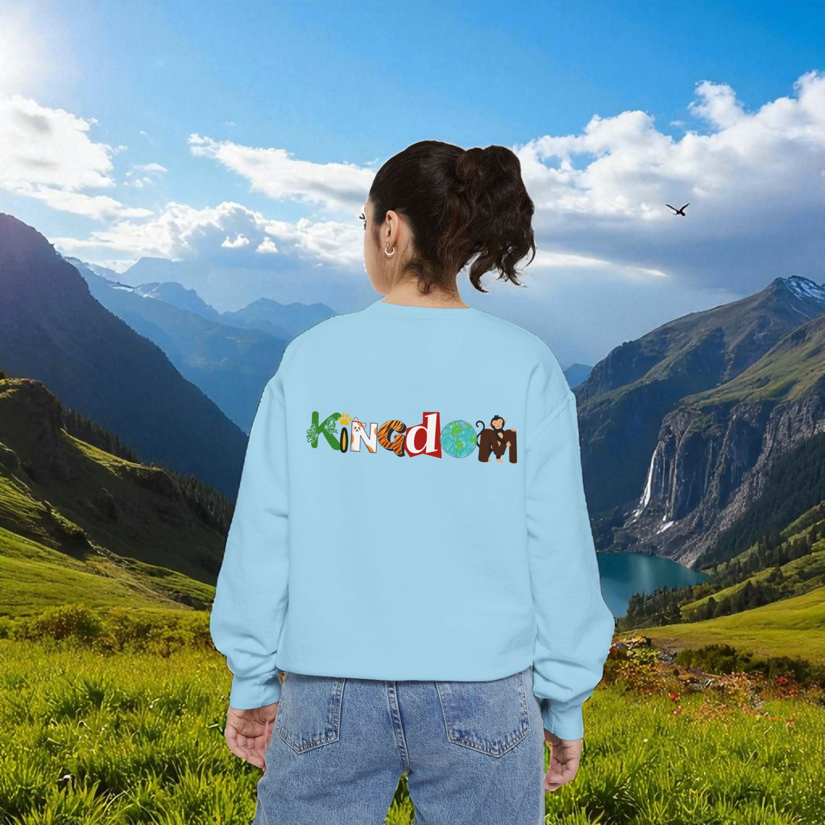 Jungle Theme Unisex Garment-Dyed Sweatshirt, Wild Animals Graphic, Safari Lover Gift Printify