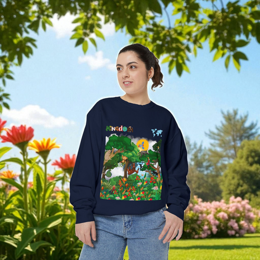 Jungle Theme Unisex Garment-Dyed Sweatshirt, Wild Animals Graphic, Safari Lover Gift