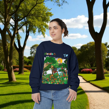 Jungle Theme Unisex Garment-Dyed Sweatshirt, Wild Animals Graphic, Safari Lover Gift