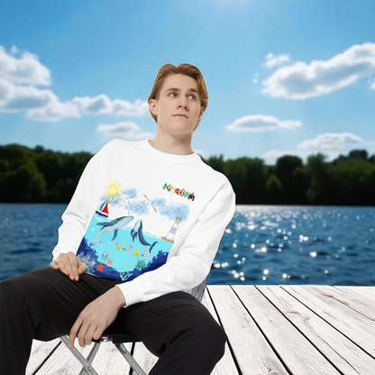 Nautical Animals Unisex Sweatshirt, Underwater Sailor Life Jumper, Sea Creatures Sweater