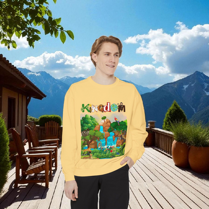 Jungle Animals Waterfall Art Sweatshirt, Animal Lover Gift, Wildlife Clothing, Rainforest Jumper