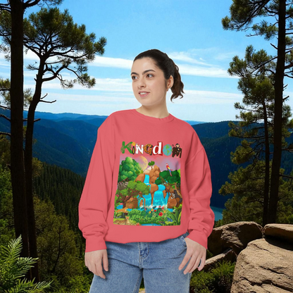 Jungle Animals Waterfall Art Sweatshirt, Animal Lover Gift, Wildlife Clothing, Rainforest Jumper