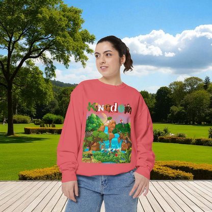 Jungle Animals Waterfall Art Sweatshirt, Animal Lover Gift, Wildlife Clothing, Rainforest Jumper