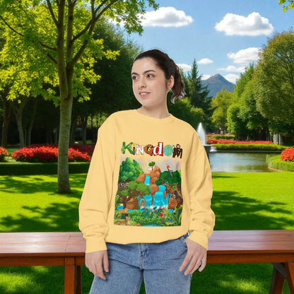 Jungle Animals Waterfall Art Sweatshirt, Animal Lover Gift, Wildlife Clothing, Rainforest Jumper