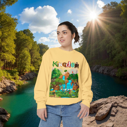 Jungle Animals Waterfall Art Sweatshirt, Animal Lover Gift, Wildlife Clothing, Rainforest Jumper