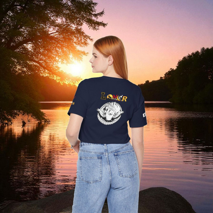 Loner Unisex Jersey Tee, Unique Hand with Eye Graphic, Moray Eels Shirt, Eye-Catching T-Shirt