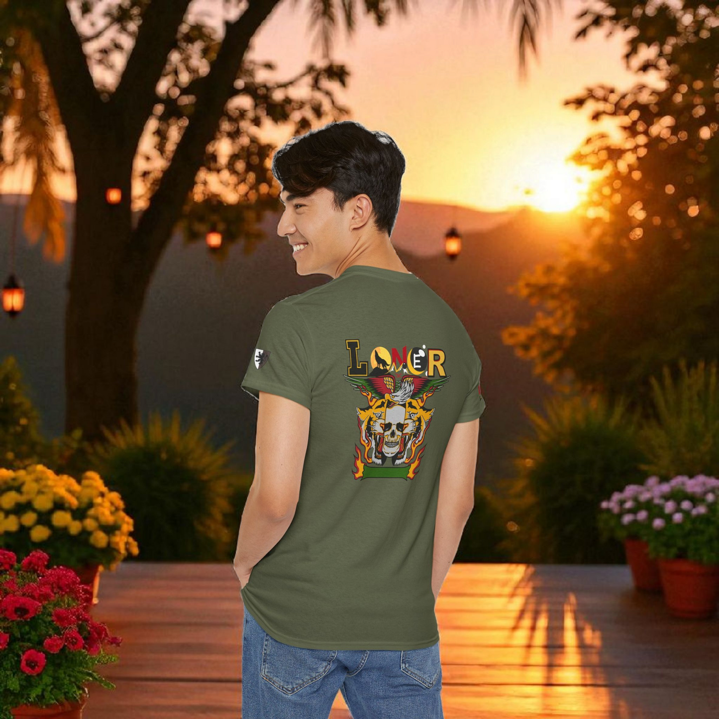 Tiger Skull Graphic Tee, Wild Animal Print Shirt for Men and Women, Alternative Art