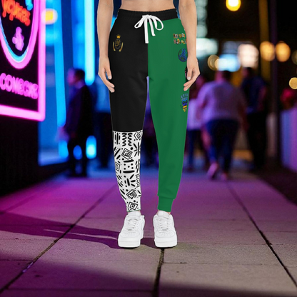 Handcrafted Afro Music Cartoon Art Athletic Joggers, Unisex Sweatpants