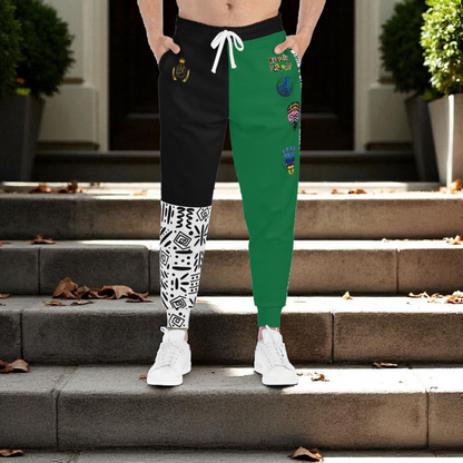 Handcrafted Afro Music Cartoon Art Athletic Joggers, Unisex Sweatpants