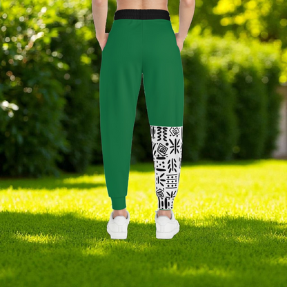 Handcrafted Afro Music Cartoon Art Athletic Joggers, Unisex Sweatpants