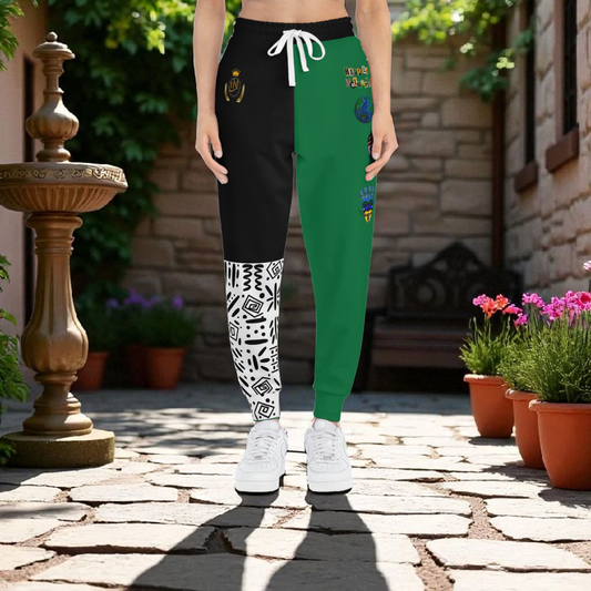 Handcrafted Afro Music Cartoon Art Athletic Joggers, Unisex Sweatpants