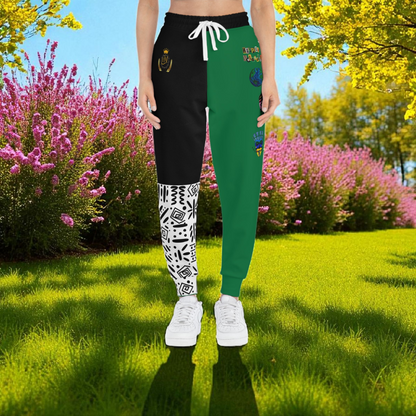 Handcrafted Afro Music Cartoon Art Athletic Joggers, Unisex Sweatpants
