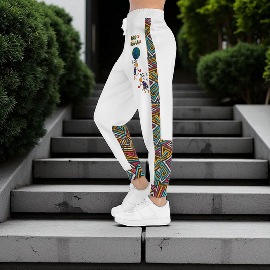 Afro Music Cartoon Art Athletic Joggers, Unisex Sweatpants, African Dance Jogging Pants