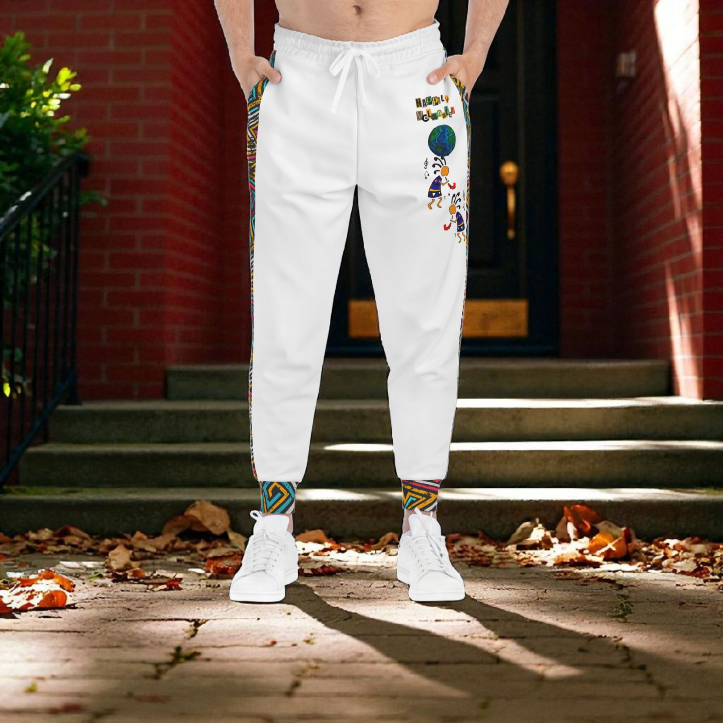 Afro Music Cartoon Art Athletic Joggers, Unisex Sweatpants, African Dance Jogging Pants