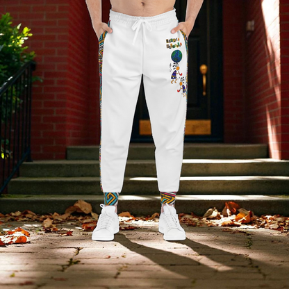 Afro Music Cartoon Art Athletic Joggers, Unisex Sweatpants, African Dance Jogging Pants