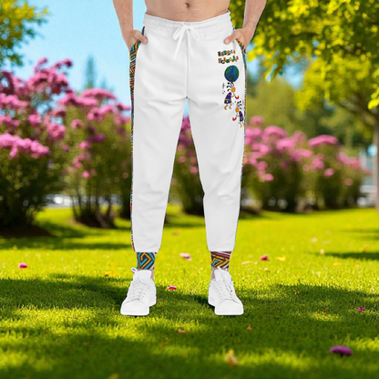 Afro Music Cartoon Art Athletic Joggers, Unisex Sweatpants, African Dance Jogging Pants