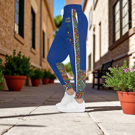 Afro Music Cartoon Art Athletic Joggers, Unisex Sweatpants, African Dance Jogging Pants