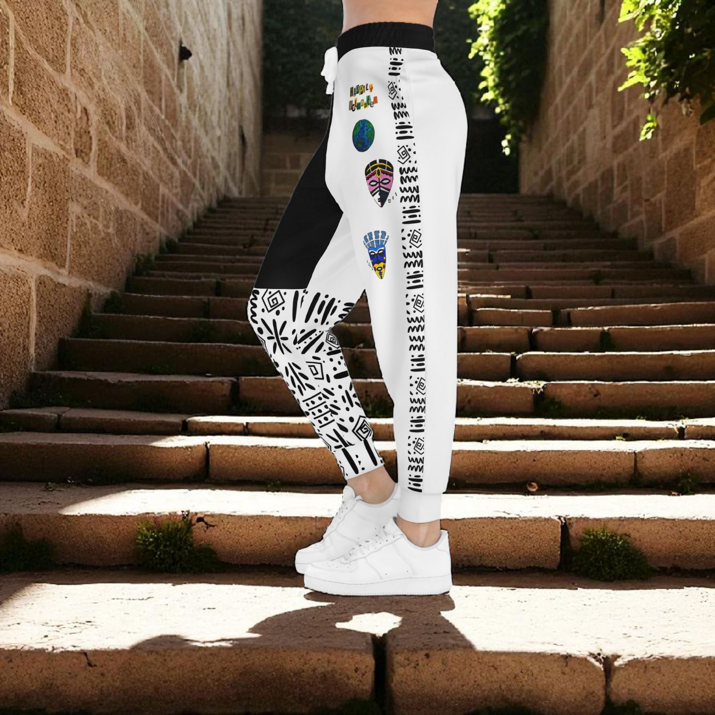 Handcrafted Afro Music Cartoon Art Unisex Joggers