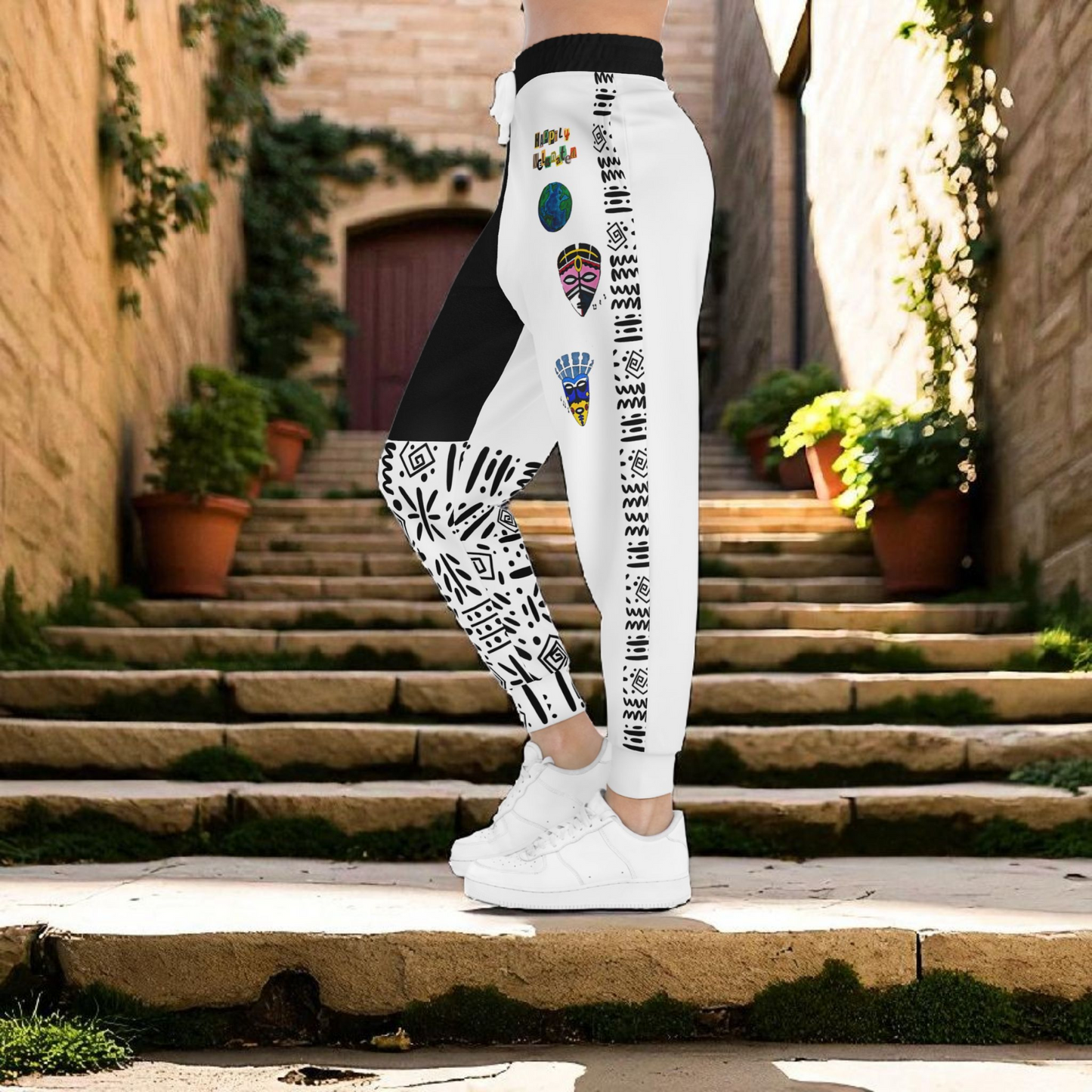 Handcrafted Afro Music Cartoon Art Unisex Joggers