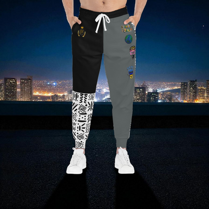 Handcrafted Afro Music Cartoon Art Athletic Joggers, Unisex Sweatpants, African Dance Jogging Pants