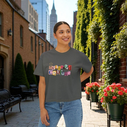 Women's Afro Music Cartoon Oversized Boxy T-shirt