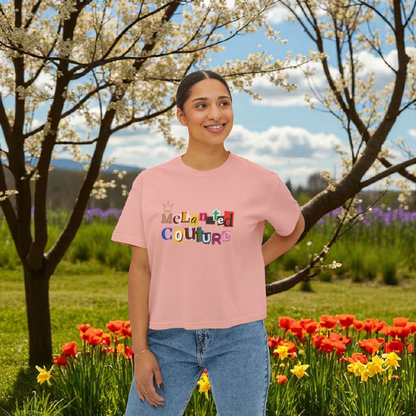 Women's Afro Music Cartoon Oversized Boxy T-shirt