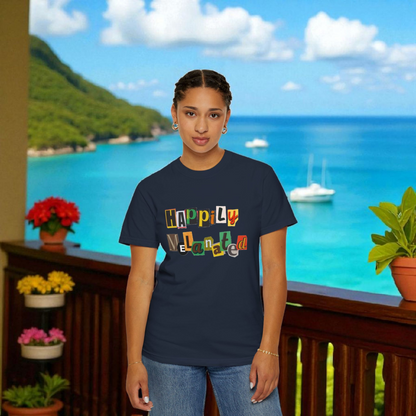 Handcrafted Jamaican Flag Art Graphic Tee, Unisex Garment-Dyed T-shirt