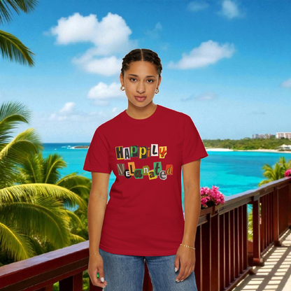 Handcrafted Jamaican Flag Art Graphic Tee, Unisex Garment-Dyed T-shirt