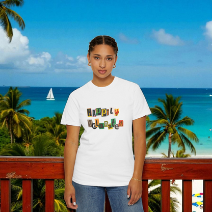 Handcrafted Jamaican Flag Art Graphic Tee, Unisex Garment-Dyed T-shirt