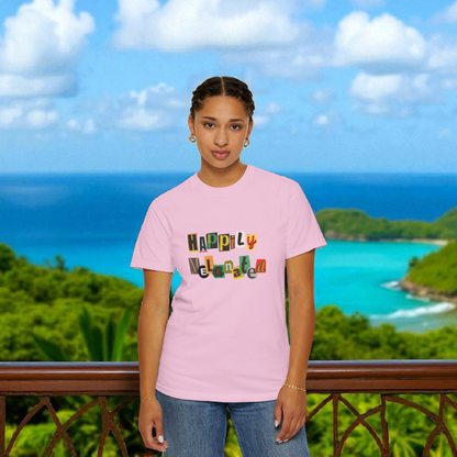 Handcrafted Jamaican Flag Art Graphic Tee, Unisex Garment-Dyed T-shirt