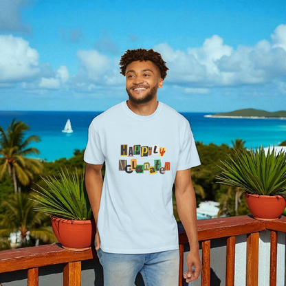 Handcrafted Jamaican Flag Art Graphic Tee, Unisex Garment-Dyed T-shirt