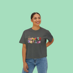 Crowned Black Woman Art Graphic T-Shirt, Afrocentric Women's Boxy Tee Printify