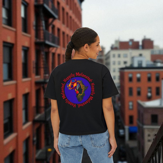 Women's Afrocentric Art Graphic Oversized Boxy T-shirt