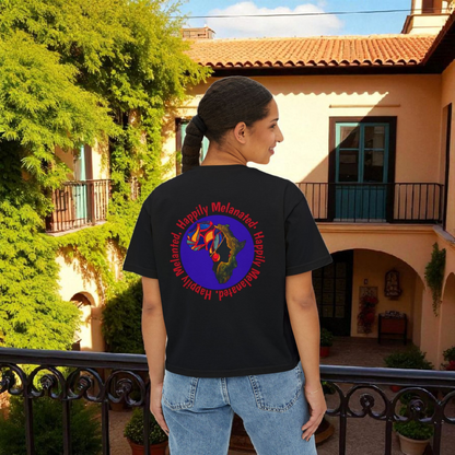 Women's Afrocentric Art Graphic Oversized Boxy T-shirt