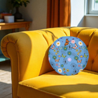 Floral Tufted Floor Pillow - Round Cushion for Cozy Decor Printify