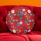 Floral Tufted Floor Pillow - Round Cushion for Cozy Decor Printify
