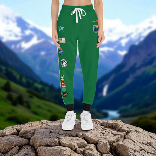 Graphic Travel-Inspired Athletic Unisex Joggers, Casual Fitness Pants