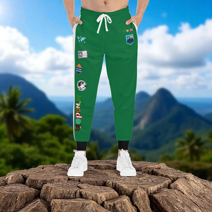 Graphic Travel-Inspired Athletic Unisex Joggers, Casual Fitness Pants