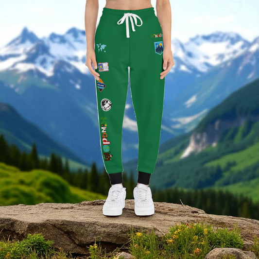 Graphic Travel-Inspired Athletic Unisex Joggers, Casual Fitness Pants