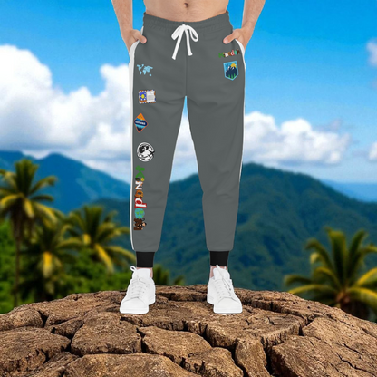 Graphic Travel-Inspired Athletic Unisex Joggers, Casual Fitness Pants