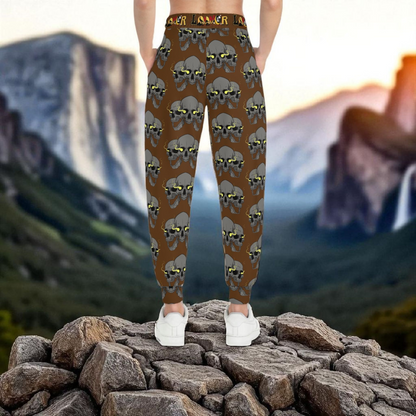 Unisex Skull Print Athletic Joggers, Trendy Loungewear, Casual Fitness Pants